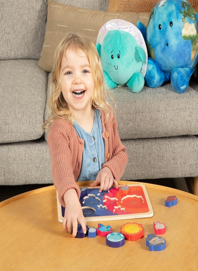 Celestial Buddies Chunky Wooden Toddler Puzzles, 12x8 Inch - Educational Space Puzzle for Early Science & Astronomy Exploration - STEM Learning (2-Pack) - Image 5